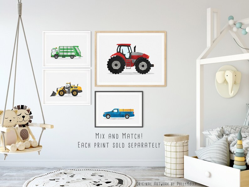 Tractor Wall Art Vehicle Print Nursery Wall Art Kids Poster Etsy