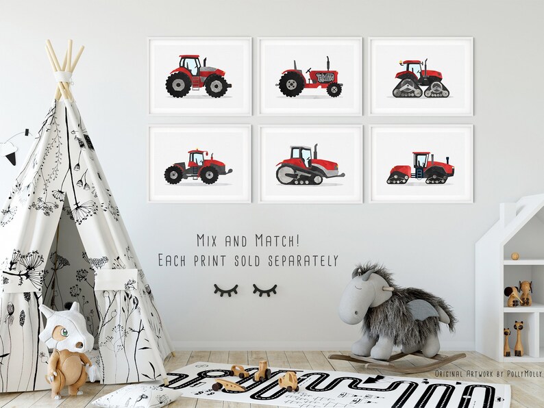 Tractor Wall Art Vehicle Print Nursery Wall Art Kids Poster Etsy
