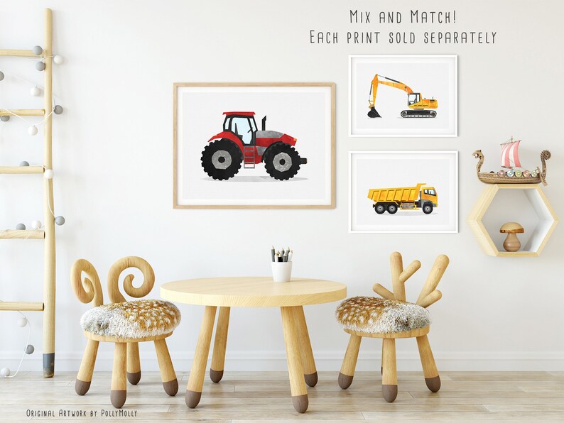 Tractor Wall Art Vehicle Print Nursery Wall Art Kids Poster Etsy