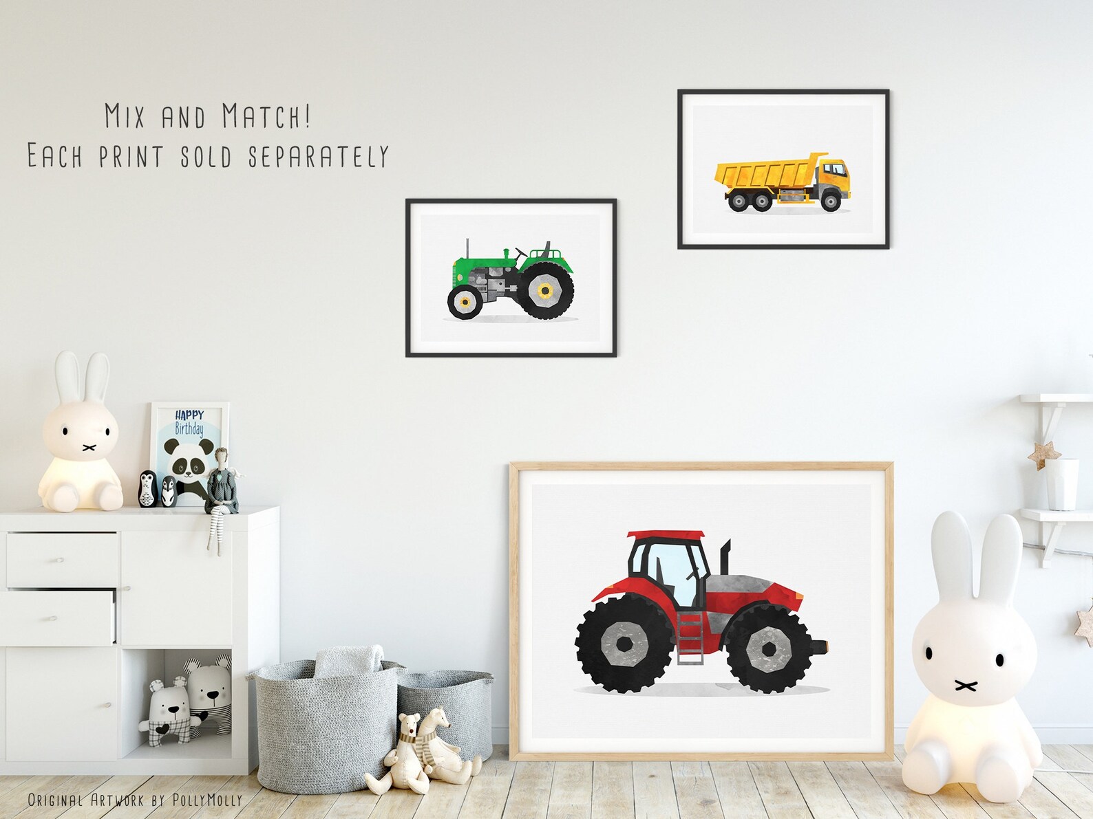 Tractor Wall Art Vehicle Print Nursery Wall Art Kids Poster Etsy