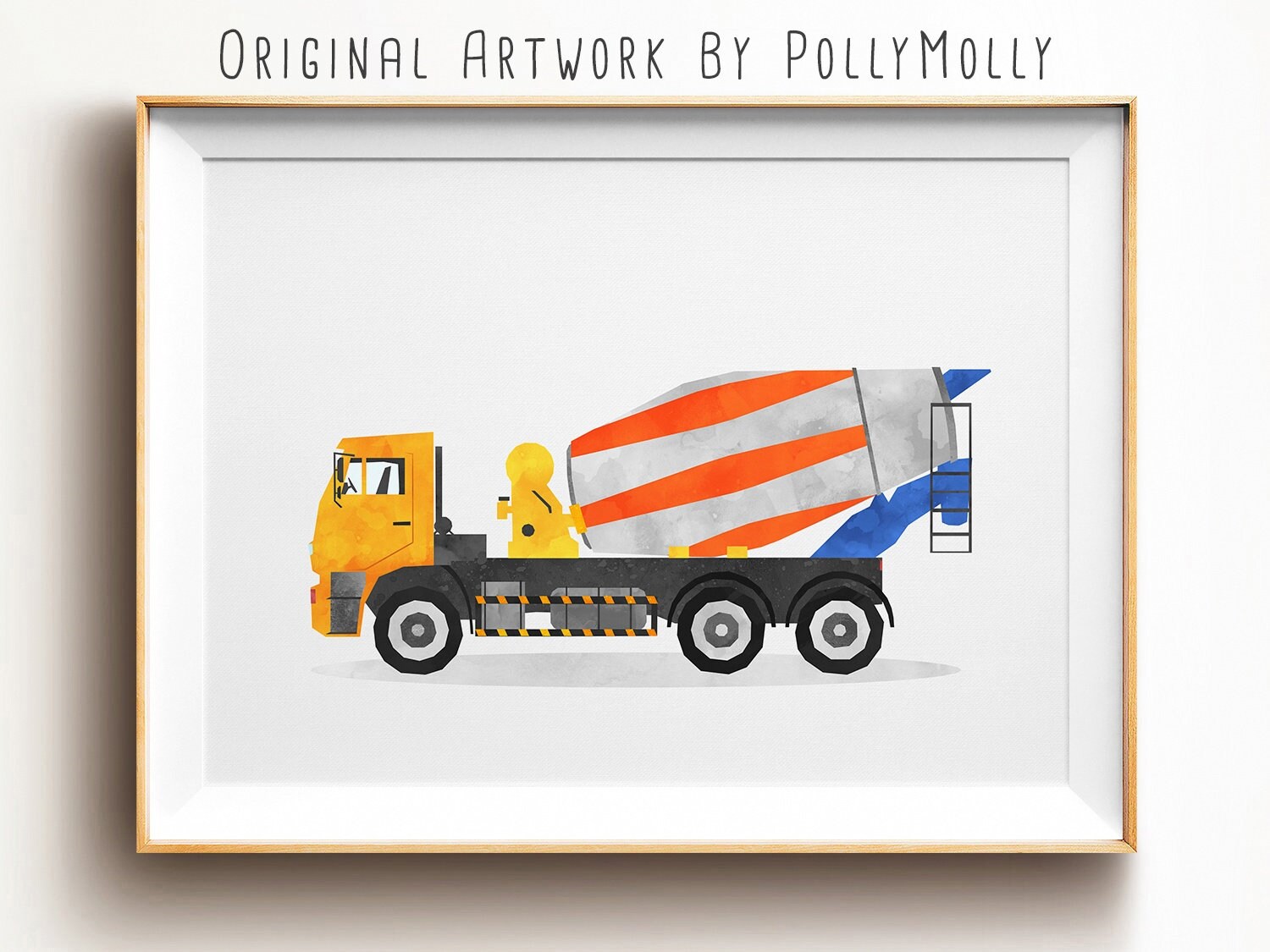Cement Mixer Art Print Truck Poster Kids Room Decor Boy Etsy