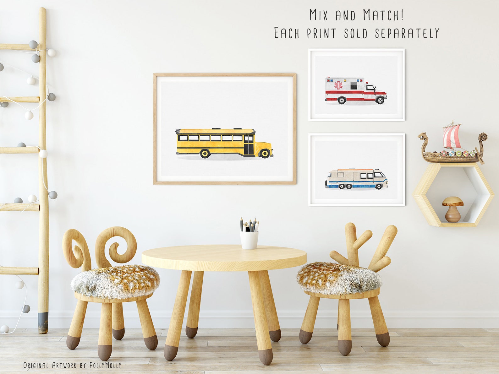 School Bus Wall Art Transportation Print Little Boy Art Etsy