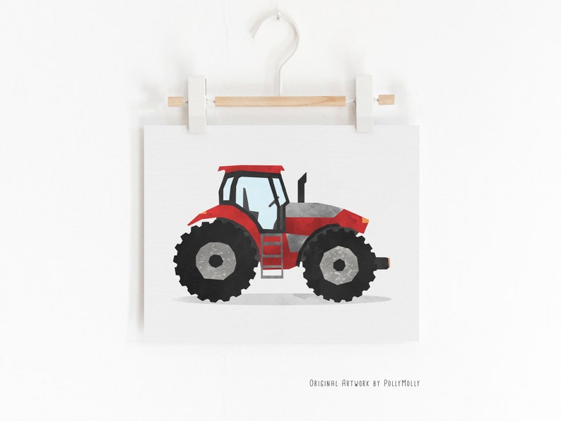 Tractor Wall Art Vehicle Print Nursery Wall Art Kids Poster Etsy
