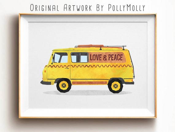 Van Wall Art Car Prints Toddler Boy Room Decor VW Bus | Etsy
