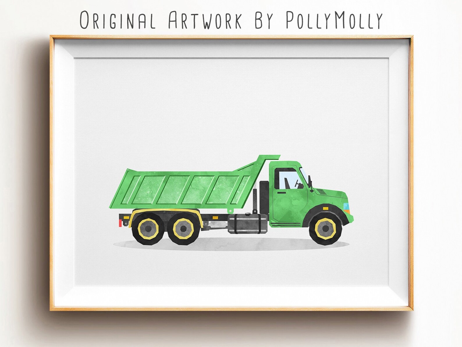 Dump Truck Print Watercolor Car Art Dumper Wall Art Kids Room Etsy