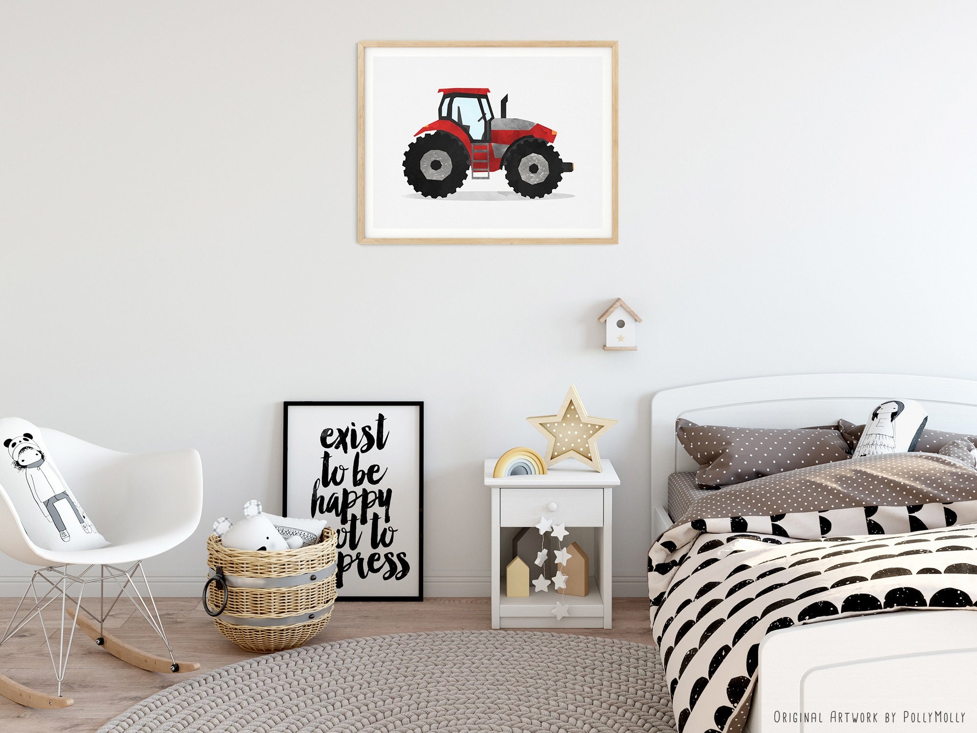 Tractor Wall Art Vehicle Print Nursery Wall Art Kids Poster Etsy