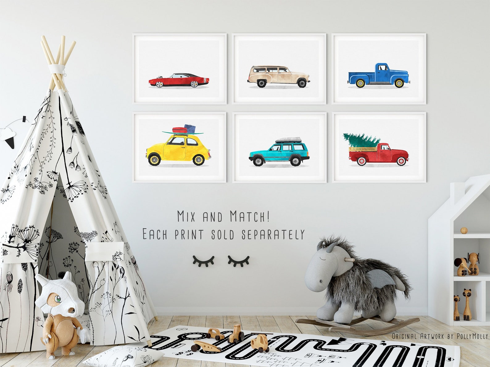 Retro Car Wall Art Transportation Theme Classic Car Poster Etsy