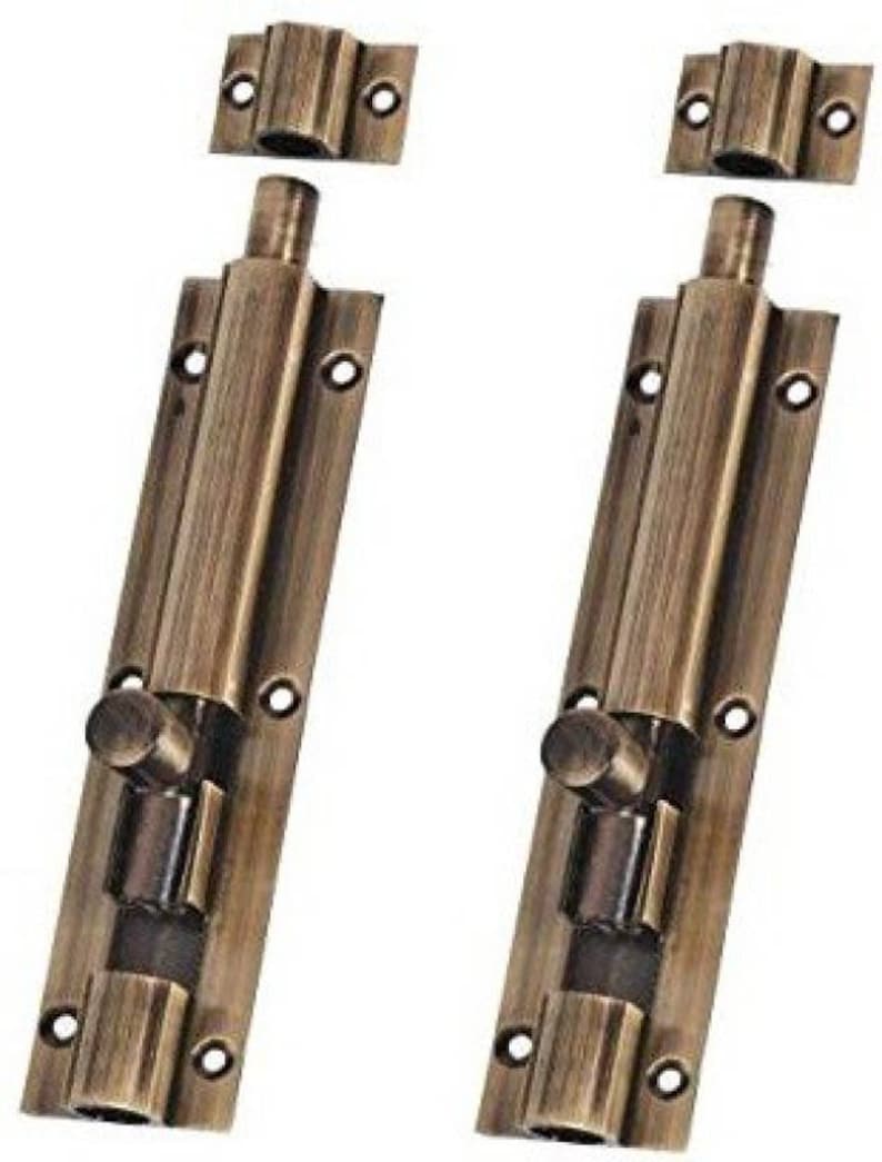 Set of 2 Vintage Door Locks Sliding Bolt Latch Locks Sliding Barrel