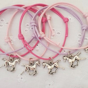 6 Horse Adjustable Friendship Wish Bracelets Party Bag Favours Good Luck Gift Riding Competition image 1