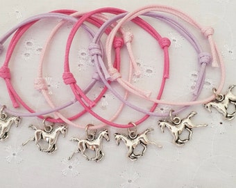 6 Horse Adjustable Friendship Wish Bracelets Party Bag Favours Good Luck Gift Riding Competition