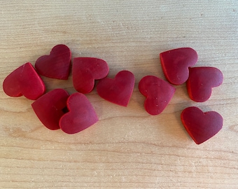 Miniature Wood Puffy Red Hearts - Table Scatter, Vase Filler, Valentine’s Decor