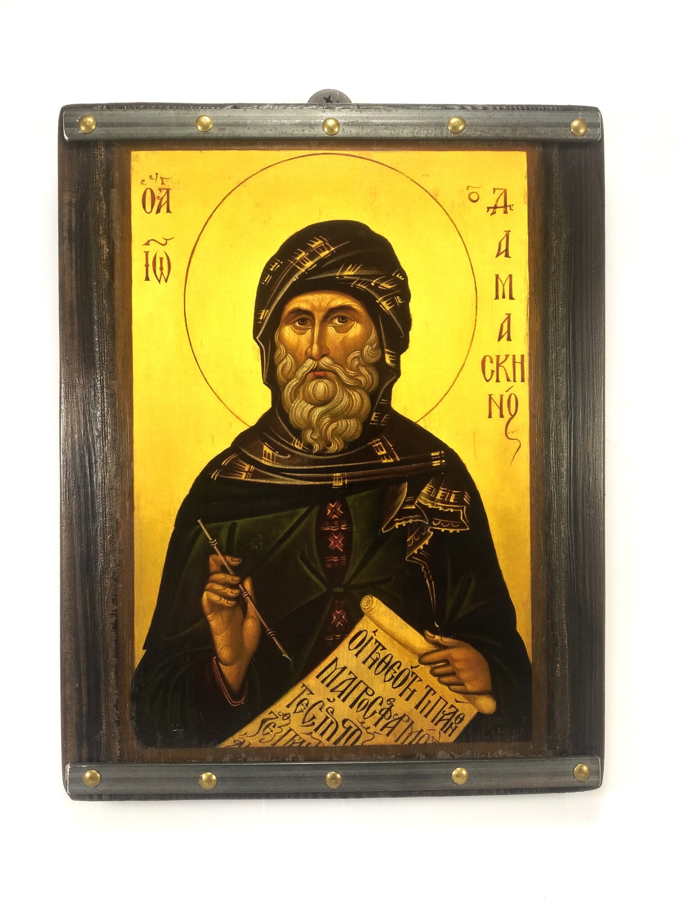 St John of Damascus Handmade Wooden Byzantine Icon Greek | Etsy