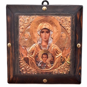 Virgin Mary Apsinthiotissa, Handmade Wooden Byzantine Icons, Greek Orthodox Icons, Religious Icons, Christian Icons, Religious Gifts