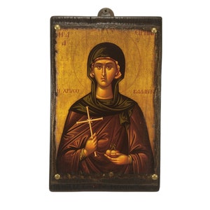 Handmade St. Irene Chrysovalandou Byzantine Icon: Greek Orthodox Religious Art