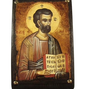 Saint Mark the Apostle, HandmadeWooden Byzantine Icons, Greek Orthodox Icons, Religious Icons, Christian icons, Religious gifts