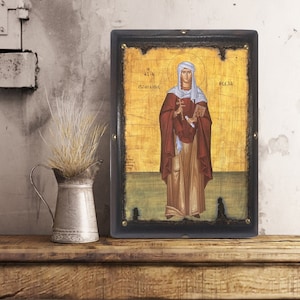Saint Thekla, Handmade Wooden Byzantine Icon, Greek Orthodox Icons, Christian Gifts, Religious Icons, Housewarming Gifts, Wall Hanging Art