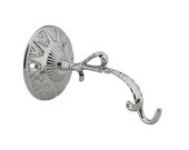Wall mounted nickel plated bracket, hanging lamp or censer, Christian art, religious decoration,