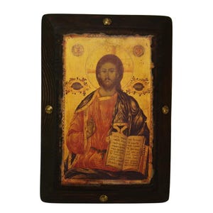 Jesus Christ Blessing, Handmade Wooden Byzantine Icons, Greek Orthodox Icons, Religious Icons, Christian Icons, Religious Gifts