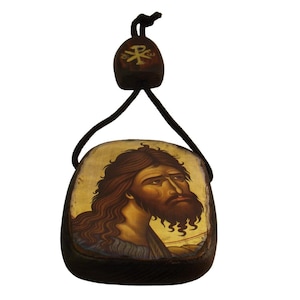 Saint John the Baptist handmade wooden Byzantine Icon, handmade Greek Orthodox Icons, Christian icons, Religious icons, Reigous gifts