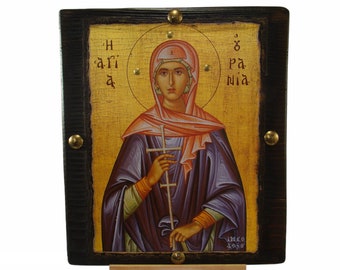 Icône byzantine de Sainte-Ouranie | Icônes orthodoxes grecques faites à la main | Icônes chrétiennes