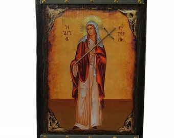 Icône byzantine de Saint Efterpi | icônes orthodoxes grecques faites à la main | Icônes chrétiennes