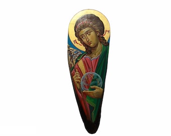 Archangel Michael handpainted Byzantine icon, Greek Orthodox icons, religious gifts, religious art