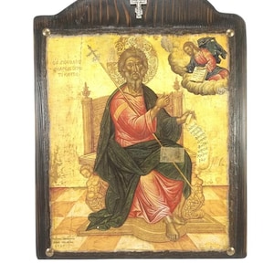 Saint Andrew the Apostle,  handmade wooden Byzantine icon, Greek Orthodox icons, religious gifts, Christian gifts, Religious icon