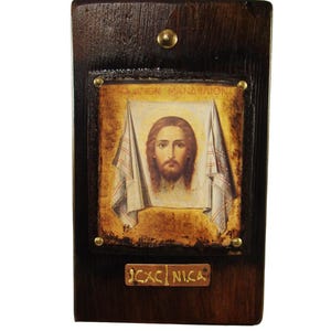 The Holy Mandylion, Handmade Wooden Byzantine Icon, Greek Orthodox Icons, Christian Gifts, Religious Icons, Housewarming Gifts