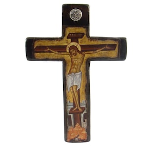Christs Crucifixion,handmade wooden cross, Byzantine icon,Greek Orthodox icons,Christian icons