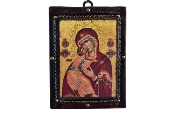 聖母マリア イコン 木製 聖母マリア 祈り