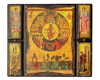 All Saints composition of   Archangels  and Annunciation of Virgin Mary Byzantine Icons | Orthodox icons