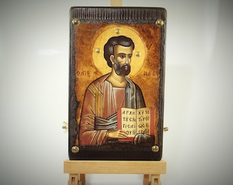 Saint Mark the Apostle, handmade wooden  Byzantine Icon, Orthodox icons, Christian icons, religious gifts