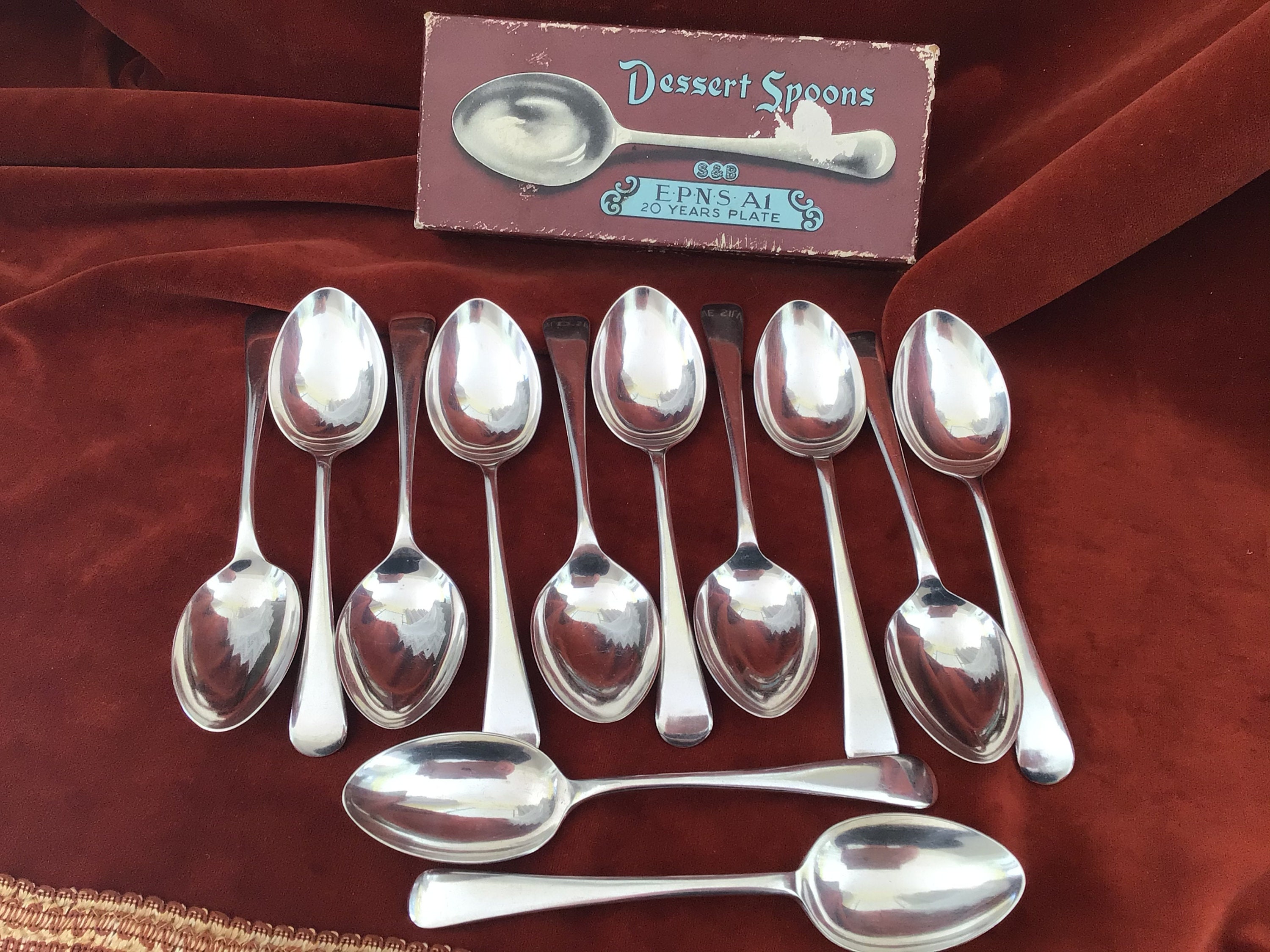 Dessert spoons for 12 people. Set of 12 silver plate dessert Etsy