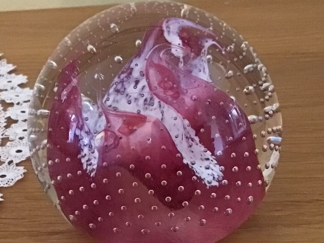 Caithness cauldron Paperweight. Scottish Art Glass. Hand Blown Crystal