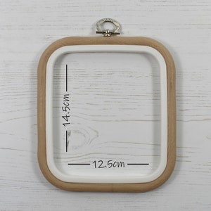 Nurge Embroidery Flexi Hoop Square Cross Stitch Display Sand #1 ~ 12.5cm x 14.5cm