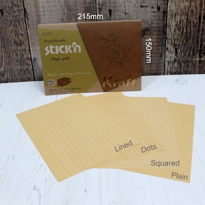 Stick'n Sticky Post Script Blocco note con griglia a righe o puntini Stick & Remove It Confezione da 2