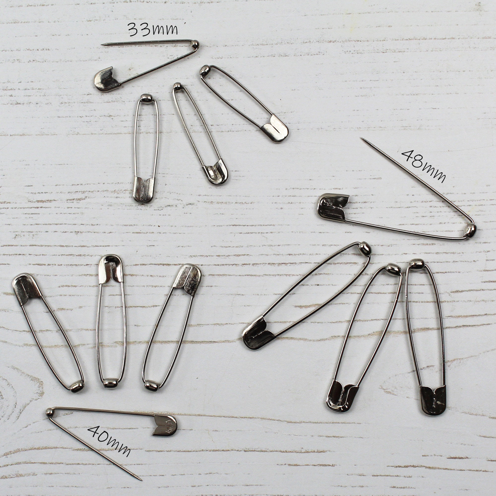 French Style 40mm Coiless Safety Pins for Bead Craft and Jewellery