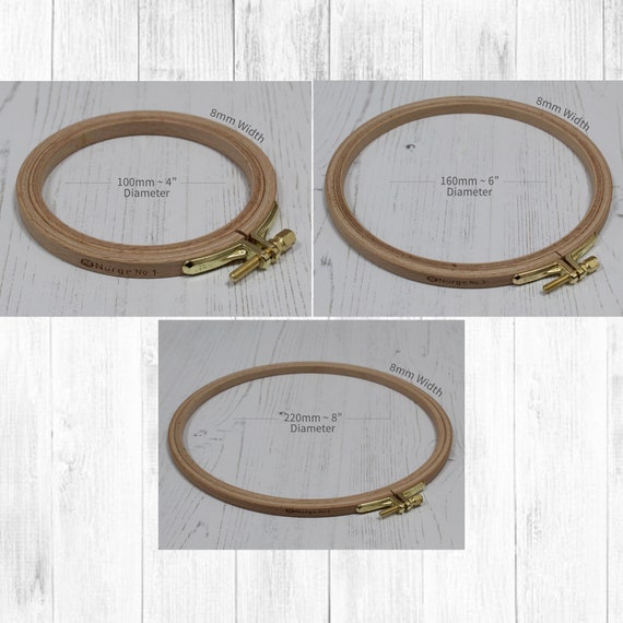 6 Wood Cross Stitch Hoops Pack of 6 for Embroidery, Cross Stitch