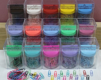 Magnetic Top Paper Clip Dispenser with Clips in 15 Coloured Options & Case