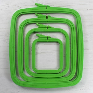 Nurge Embroidery Cross Stitch Square Oblong Rectangle Plastic Frame x4 Green