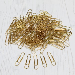 Fermacarte in ottone massiccio puro da 31 mm, grandi, antiruggine, anticorrosione, color oro