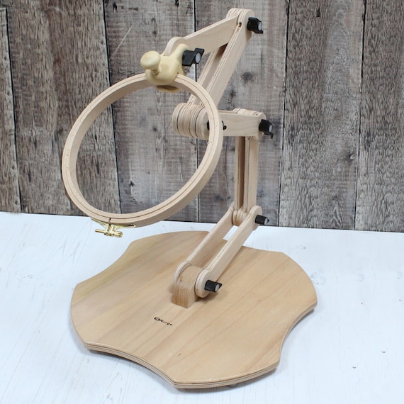 Nurge Adjustable Embroidery Table Stand and Wood Embroidery Hoop , Cross  Stitch Hoop Stand, Embroidery Hoop Holder. Hand Polished Natural Wood  (190/5