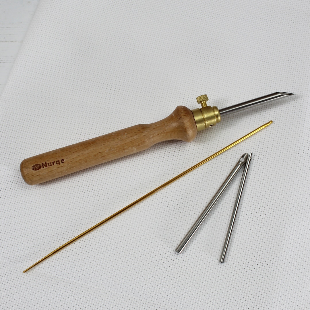 Nurge Punch Needle Embroidery Tool Set 3 Large Rug Stitch Etsy