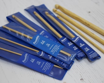 Bamboo Crochet Hooks 2.5mm - 12mm x 15cm Essentials Single Hooks