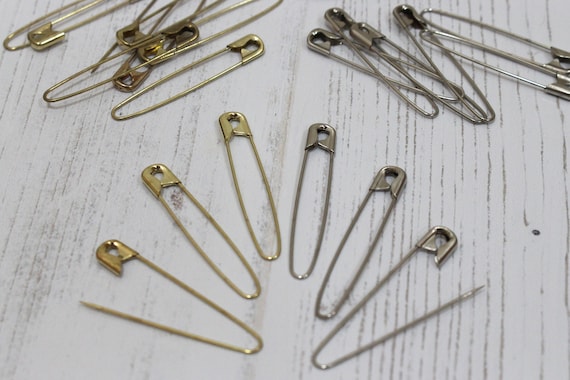 French Style 40mm Coiless Safety Pins for Bead Craft and Jewellery Silver  Coloured 