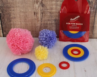 Pom Pom Maker Whitecroft Essentials Brand 3 Sizes in 1