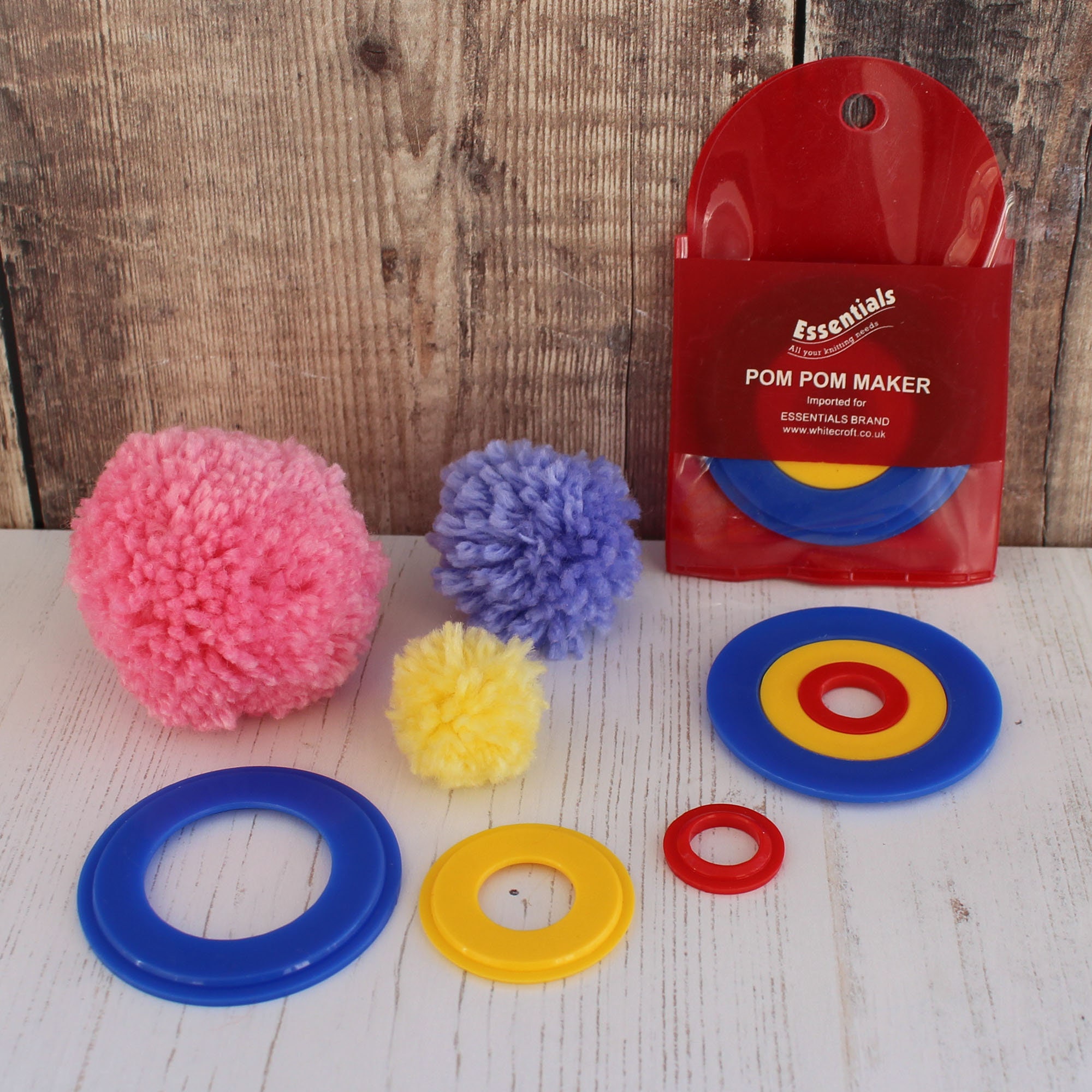 Pompom Maker Kit Pom Pom Making Tool Set Easy Way To Make Pompoms(4pcs,  Multicolor)