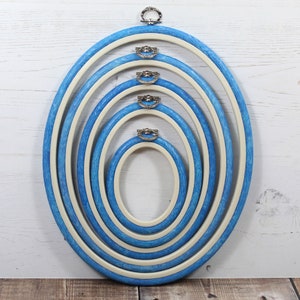 Nurge Embroidery Flexi Hoop Cross Stitch Oval Display Blue in 3 Sizes