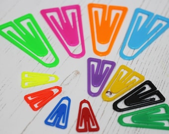 Laurel Plastic Paper Clips in 3 Sizes & 13 Assorted Colour Page Markers