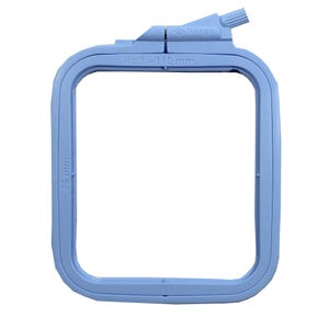 May include: A light blue embroidery hoop with a 95 mm by 110 mm opening. The hoop is labelled "No.1 - 110 mm" and "Nurge".